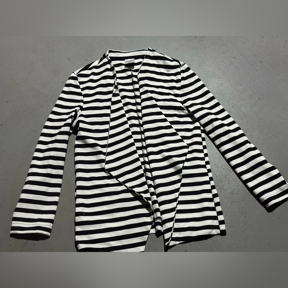 Serra Jackets & Blazers - Serra Black and White Striped Cardigan